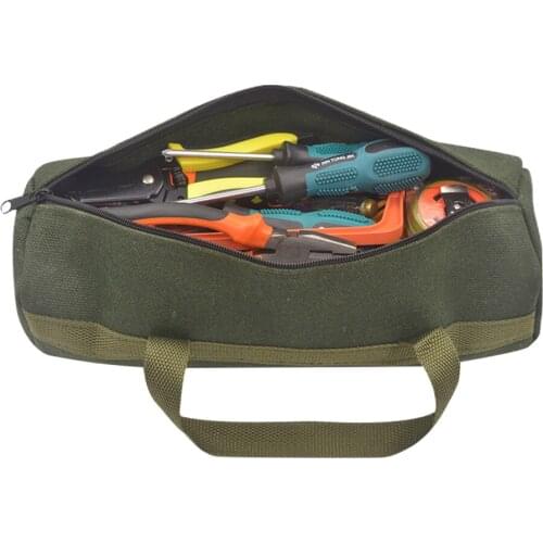 Thickened Canvas Tool Pouch Hand Tool Storage Organizer Portable Screwdriver Instrument Case Tote Bag