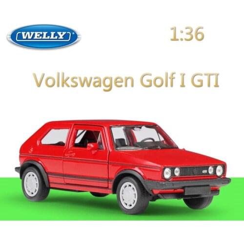 WELLY Diecast 1:36 Pull Back Volkswagen Golf GTI Classic Simulation VW Model Car Alloy Car Metal Toy Car For Kid Gift Collection