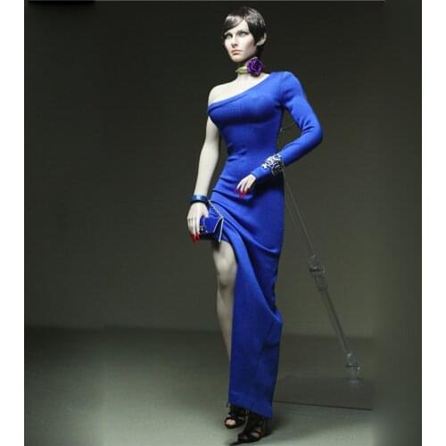 1/6 Scale Blue Lilac Skirt Longuette Evening Dinner Dress Clothes for 12in Action Figure Toy