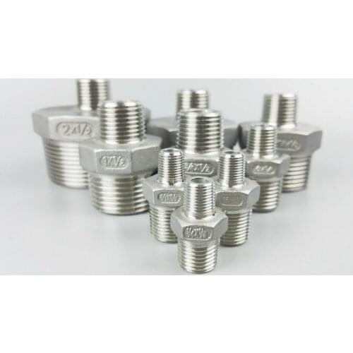 1" to 1/4" BSP Male Thread Equal Pipe Fitting 304 Stainless Steel Hose Straight Connector for Water Gas Oil Tube