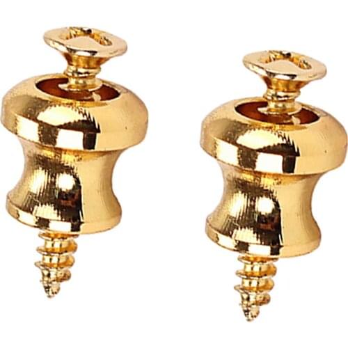 2 Pcs Guitar Locking Buttons w/Screws for Acoustic Electric Guitar 0.75x0.40x0.36inch