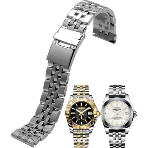 22mm 24mm Solid Stainless Steel Watch Bracelet For Breitling Strap Watch Bands For AVENGER NAVITIMER SUPEROCEAN Watchband