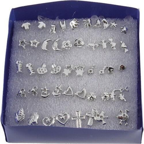 24 Pairs Fashion Wholesale Mix Silver Silver plated Plastic Ear Stud Earring For Women Girl Jewelry Accessories Decoration