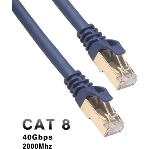 26AWG Pure Copper Shielded 40G Gigabit 2000Mhz Computer NAS Router Set-top Box CAT8 Category Eight Network Cable
