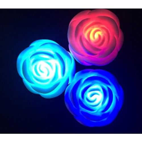 30pcs/lot Novetly Lighting LED Rose Flower Night Lights Wedding Garden Party Christmas Decoration supplies Glowing Roseflower