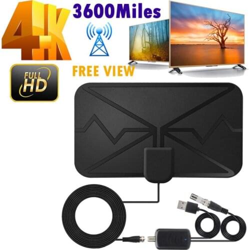 4K 25DB Digital Antenna TV Indoor With Amplifier Signal Booster 3600 Miles DVB-T2 HDTV Antenna HD Digital Antenna With Amplifier