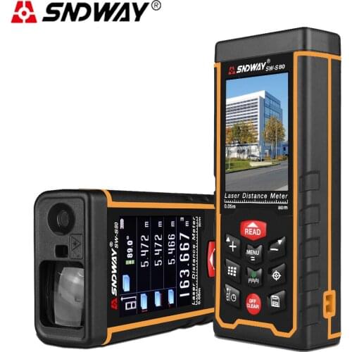 SNDWAY Original Digital Laser Distance Meter Camera Rangefinder 80/120m With Color LCD Screen USB Rechargeable Battery Tester