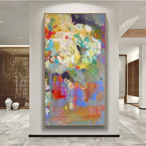 Decorative pictures flower oil painting canvas Art for living room modern paintings vertical paintings for living room wall
