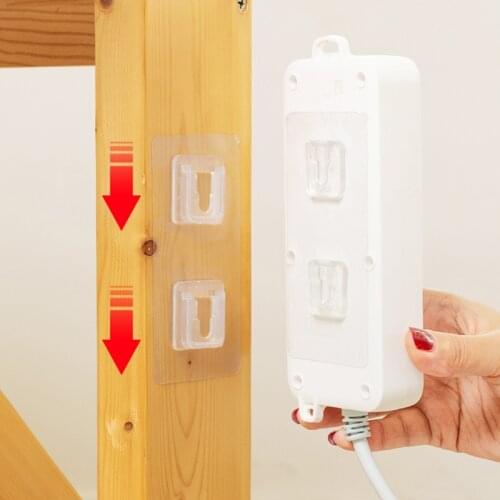 Double-sided sticky wall hook punch-free hanger strong transparent hook suction cup kitchen bathroom storage rack
