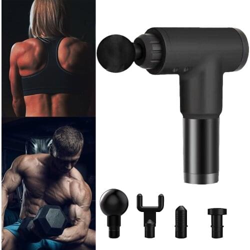 Electric Muscle Relaxation Fitness Device Deep Vibration Tissue Massage Gun Physical Therapy Fascia Instrument 6 Speed 4 Head