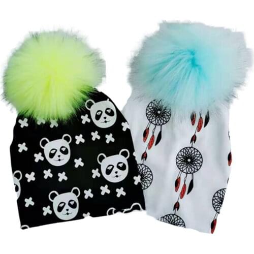 Cotton infant beanies for kids toddler hats newborn props fashion baby hat children cap for girls pom pom baby kintted