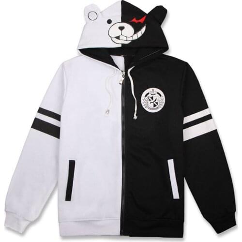 Danganronpa Trigger Happy Havoc Monokuma Hooded Hoodie Cosplay Costume Daily Jacket Casual Hoody