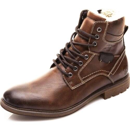 Classic retro mens Martin boots side zipper motorcycle boots high-top tooling cotton boots rubber sole Oxford shoes mens boots