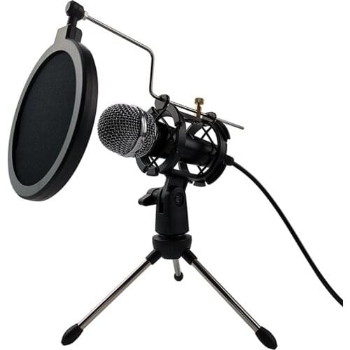 Condenser Microphone Plug and Play Mic with 3.5mm TRS Plug Desktop Tripod for Recording Live Streaming