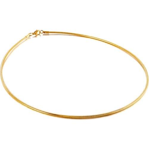 Collar round stainless steel gold ladies jewelry