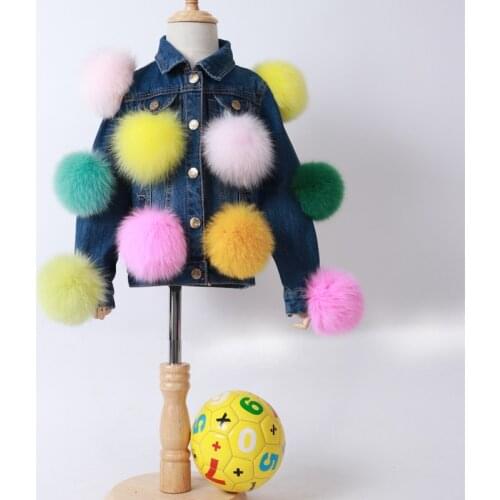 Little girls fur jacket kids real fox fur jacket natural fur jacket for kids