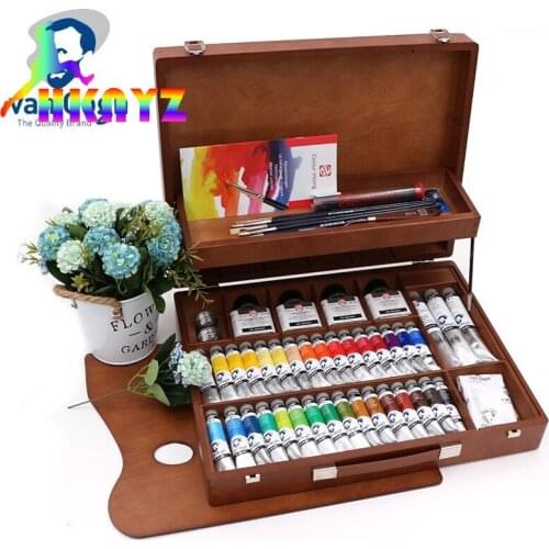 1sets Talens Van Gogh Oil Painting 10 Colors 34 Colors Wooden Box Set, Birthday Gift Set Artists favorite art studies