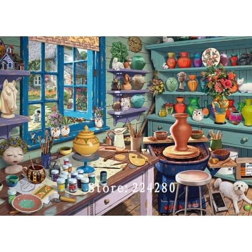 Needlework,Making ceramics Handmade Pottery 14CT Counted For Embroidery,DIY Cross stitch kits,Art Cross-Stitching Home Decor