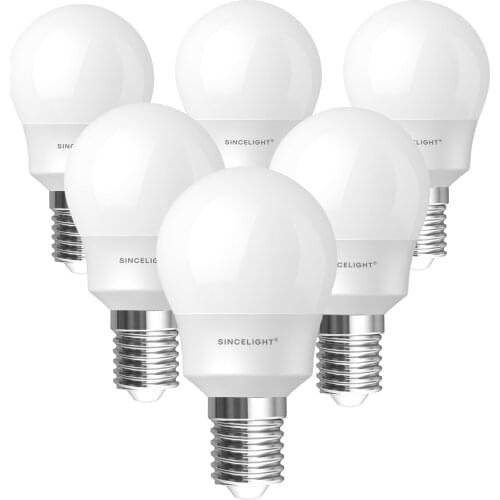 E14 E27 B22 LED Ball light Bulb with 5W,2700K,4000K,6500K (Non-Dimmable/High Color Rending RA≈92)Quite delivery,Pack of 6