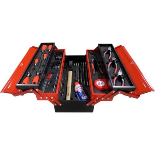 Brio 420mm 5 Tray Multipurpose Hand Tool Box Set for Car Repair House Fix Quality Items All Made in Europe Professional Set
