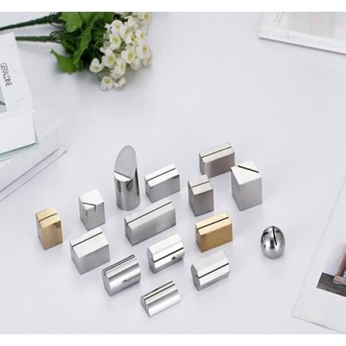 Stainless Steel Solid Table Number Plate Recipe Stand Menu Card Holder Card Socket