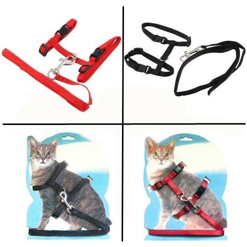 New Nylon Pet Cat Kitten Adjustable Harness Lead Leash Collar Belt Safety Rope