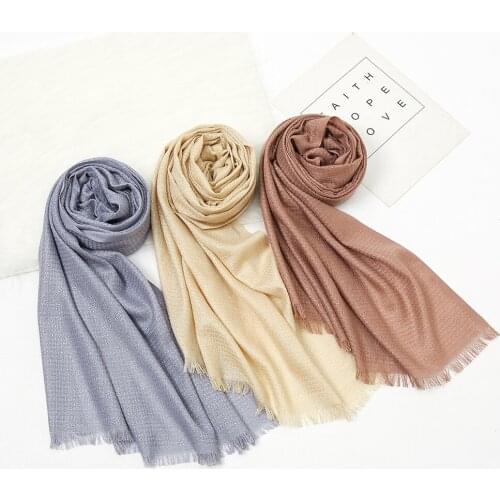 New Arrival Glitter Cotton Hijabs Shawls Scarves Fringe Muslim Fashion Head Wraps Large Size Headscarf Turbans 1PC Retail