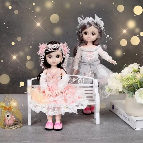 High-end exquisite 30cm doll dress girl bjd6 princess doll dress princess wind school wind girl baby birthday gift