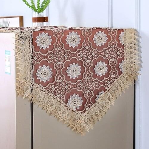 Refrigerator Covers Embroidery Kitchen Dustproof Covers Pastoral Oilproof Dust Cover Easy washable