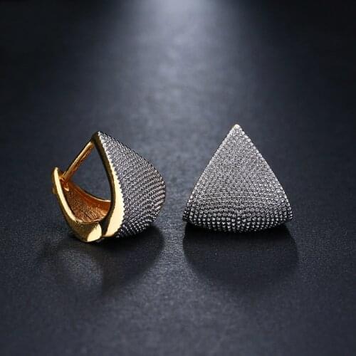 BUDROVKY Unique Fashion Two Tone Originality Geometric Jewelry Earrings For Woman Charm Wedding Party Gift Wholesale