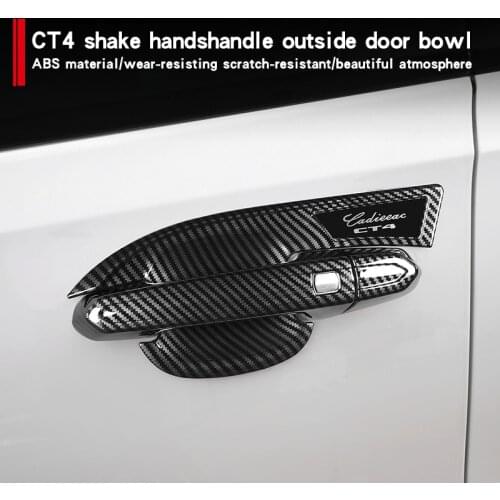 Car Door Handle Protection Sticker For Cadillac CT4 ABS Door Bowl Handle Anti-Scratch Decorative Frame