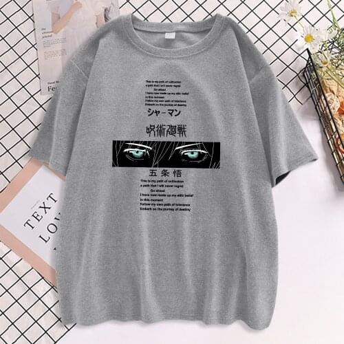 Anime Jujutsu Kaisen Letter Style Womens T-Shirt Harajuku INS Fashion T Shirt Korean Style Tops Soft Women Street Ins T Shirts
