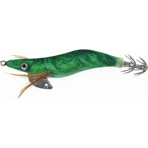 1Pcs Shrimp Squid Jig Fishing Lure 10CM 11G 2.5# Squid Hooks Luminous Shrimp Bait Wooden Shrimp Jigging Lure for Octopus