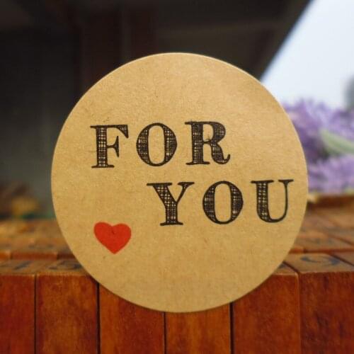 102pcs Gift Red Heart Scrapbooking for Fashion Product For Student Lable Kids Dia.3.5cm Handmade For You Sticker