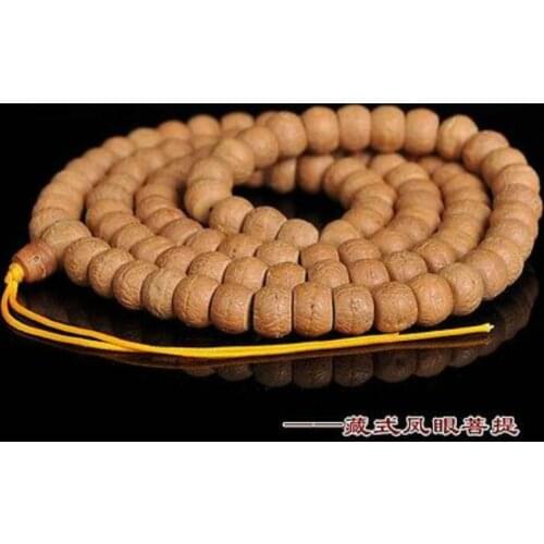 14mm Tibetan Buddhism Old Phoenix eyes Bodhi Prayer Beads Mala Necklace