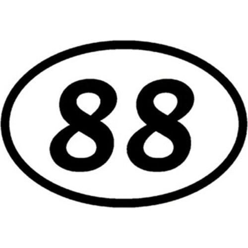 15*10.4CM 88 Eighty-Eight Oval Reflective Stickers Off-Road Motorcycle Personality Decorative Car Sticker