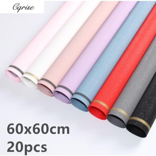 20pcs 60cm Gift Wrapping Paper Flower Wrapping Paper Plastic Handmade Paper Waterproof Craft Paper Wedding Birthday Gift Supply