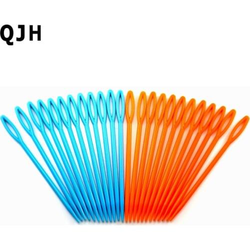 20ps 9cm Cross Stitch Knit Bodkin Sewing Needles Plastic Safe Suture Hand Knitting Needle Weave Sewing Tools Wholesale Mix Color