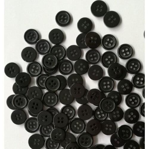 200PCS Resin Sewing Buttons Black Color Scrapbooking 4 Holes Flat Black Buttons Scrapbook Craft Diy Sewing Decorative Material