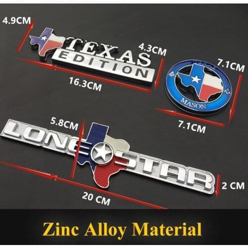 3D Metal Lone Star Texas Edition Emblem Badge car stickers For Jeep Wrangler Liberty Grand Cherokee Patriot Renegade Compass