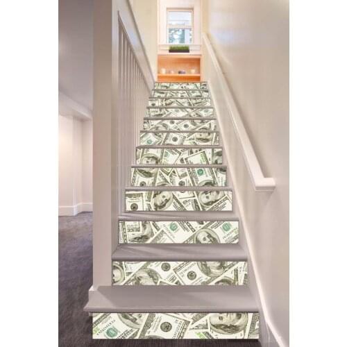 6pcs/set 18cm x 100cm Pattern Style Stair Sticker Wall Decor Wallpaper LTT030