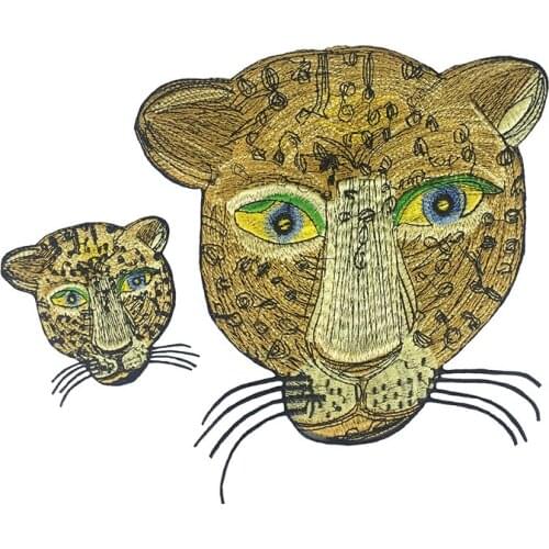 Large embroidery big leopard patch animal cartoon patches for bag badges applique patches for clothing FD-3085
