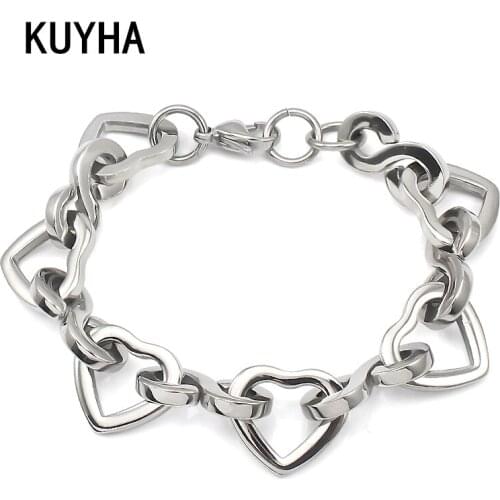 20CM Bracelet 316L Stainless Steel Femme Chain Silver Color Bangle For Women Jewelry Hot Present for Men Pulseiras