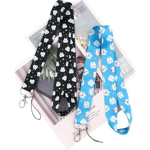 Flyingbee Tooth Blue Black Painting Art Key Chain Lanyard Neck Strap For Phone Keys ID Card Lanyards For Dentist Doctor X2120