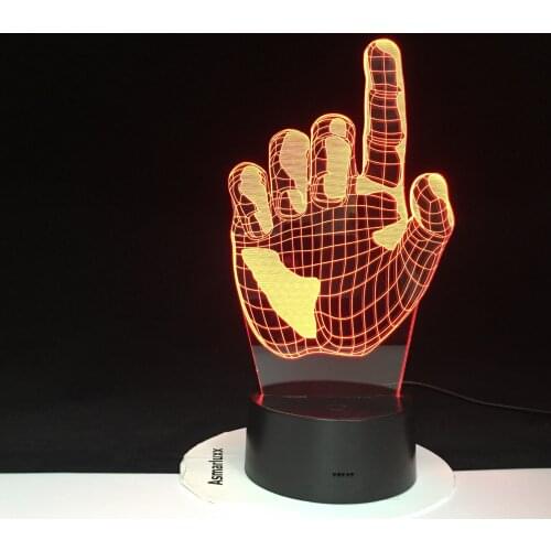 Home Decor USB Novelty 7 Colors Romantic Changing Index Finger LED Night Light 3D Desk Table Lamp Dropshipping 3107