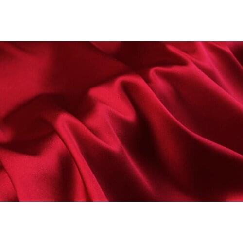 Howmay 100% pure silk fabric satin 16.5m/m 114cm 45" red 01# color for bedding sheet pillowcase