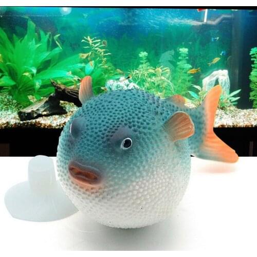 Fish Tank Decoration Artificial Luminous Small Puffer Aquarium Fluorescent Ornaments Rubber Simulation Puffer Aquatic Ornaments