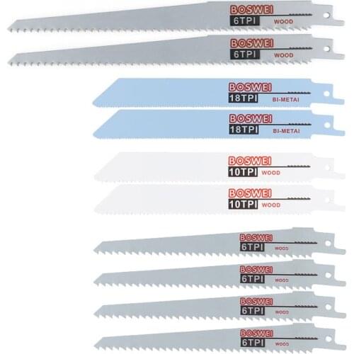 10 pcs Reciprocating Saw Blade Hand Saw Blade Saber Saw Blade for Wood Metal Alternating Saw Power Tool Accessories T4024