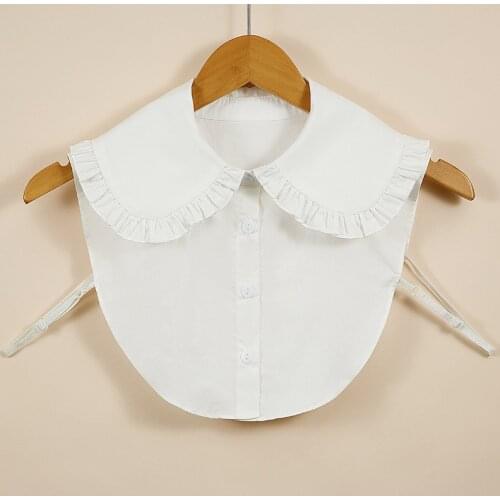 Linbaiway Black White Fake Collars Girls Ruffles False Collar Shoulder Wrap Women Detachable Collars Female Neckwear Nep Kraagie