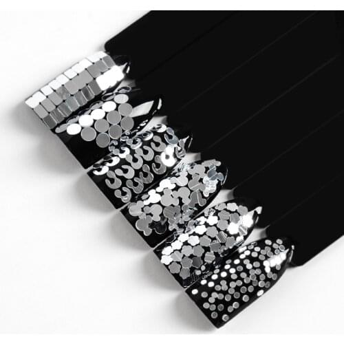 MEET ACROSS Holographic Laser Nail Art Sequins Flakes Nail Glitters Star Heart Maple Paillettes 3D UV Gel Polish Decorations